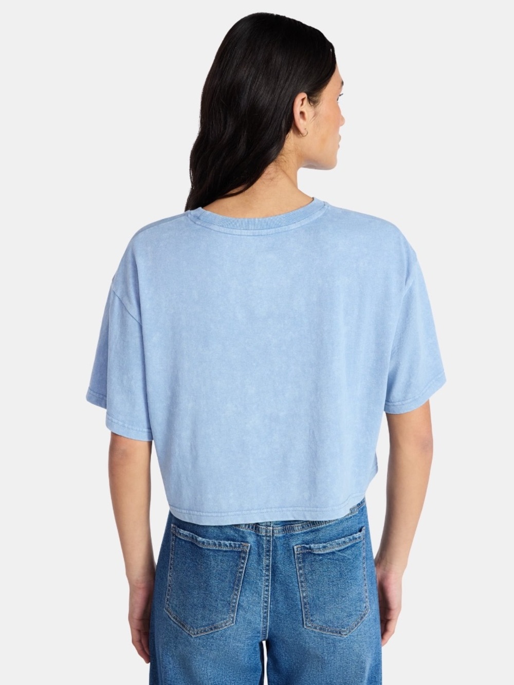 Light Blue Cropped Graphic Tee - juniors - Picture 4 of 5